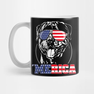 Proud Rottweiler American Flag Merica dog Mug